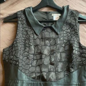 Esley Black Faux Leather Snake Print Dress